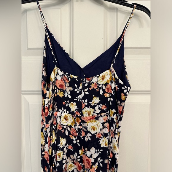 Blue and pink floral maxi dress with slit from Lulus. - Picture 3 of 5